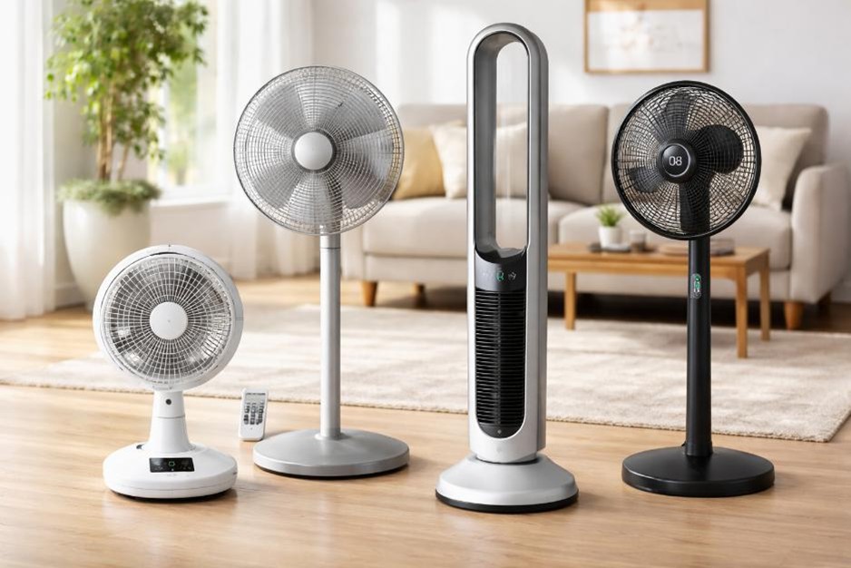 Electric fan in a living room