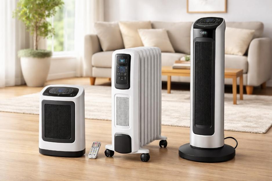 Portable heater in a home interior