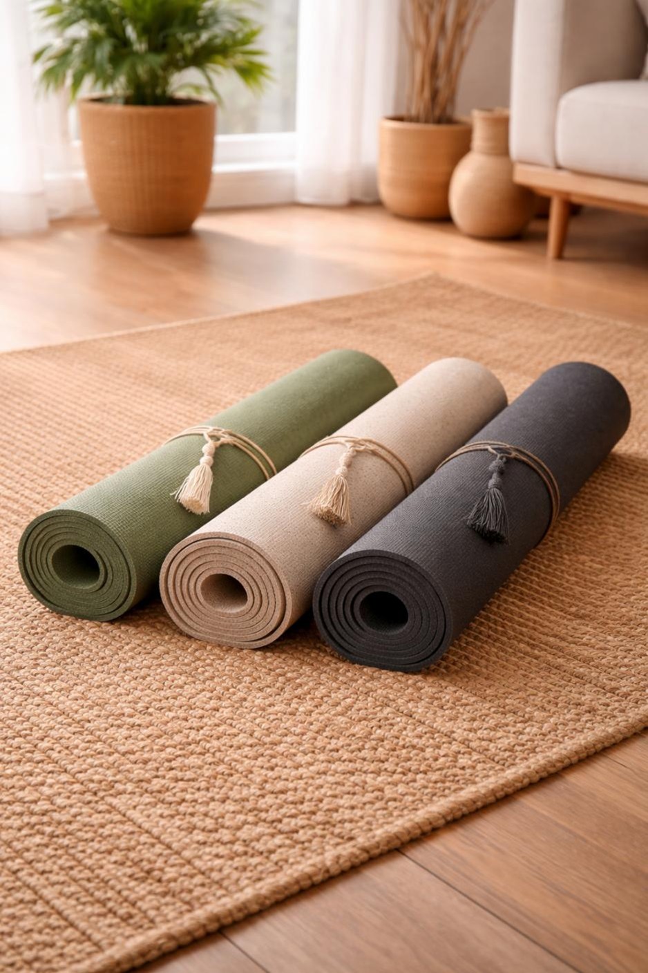 Yoga mat prepared for practice