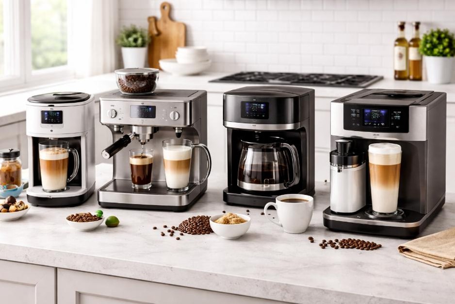 Coffee machine in kitchen