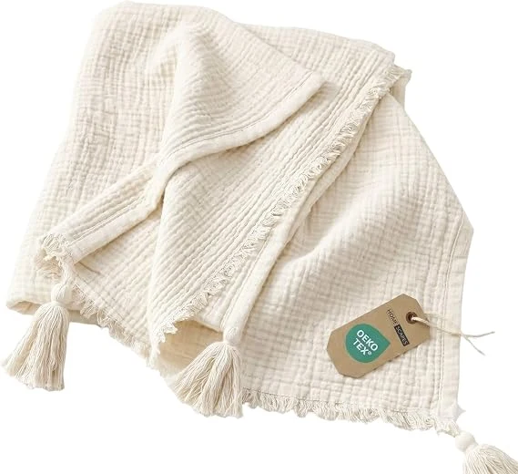 Homescapes Muslin Cotton Throw — Cloud Off White — supplier product photograph